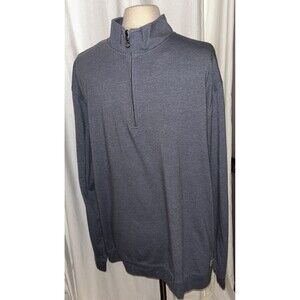 Linksoul Golf Shirt Pullover Quarter Zip Mens XXL Long Sleeve Cotton Blue Gray